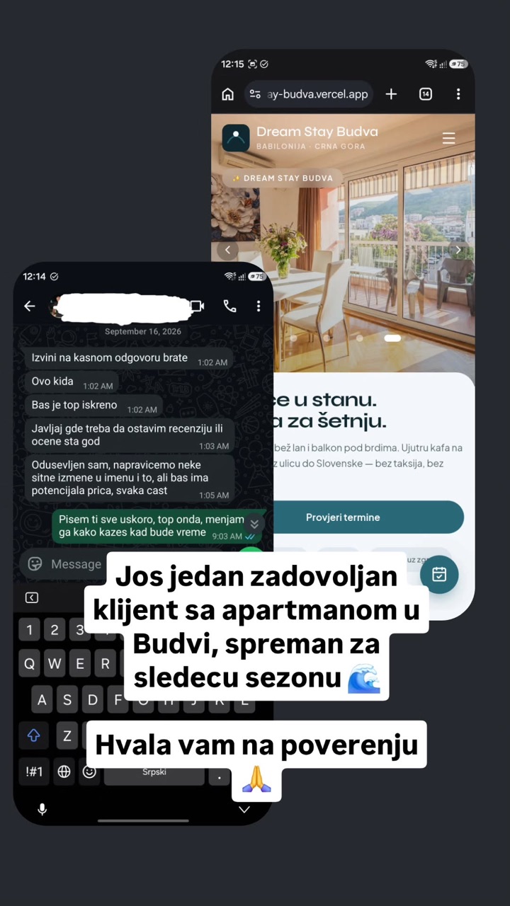 Instagram storija sa utiskom klijenta 3